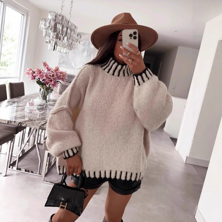 Kvinders afslappede sweater med moderne krave og oversized pasform Stilla