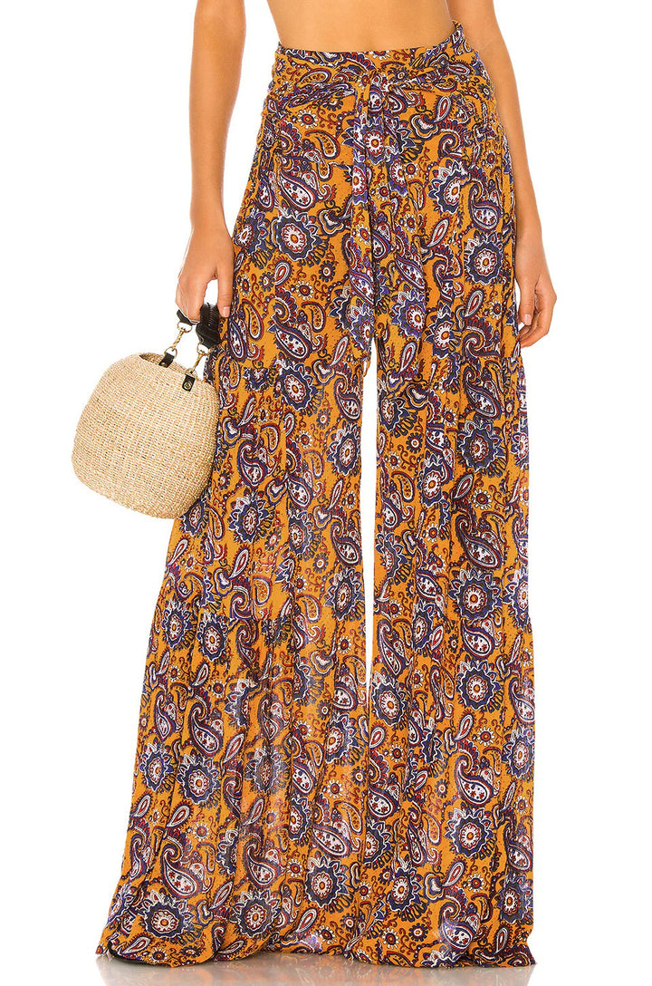 Dame Boho-stil bluse med puffærmer og elegant knaplukning Stilla