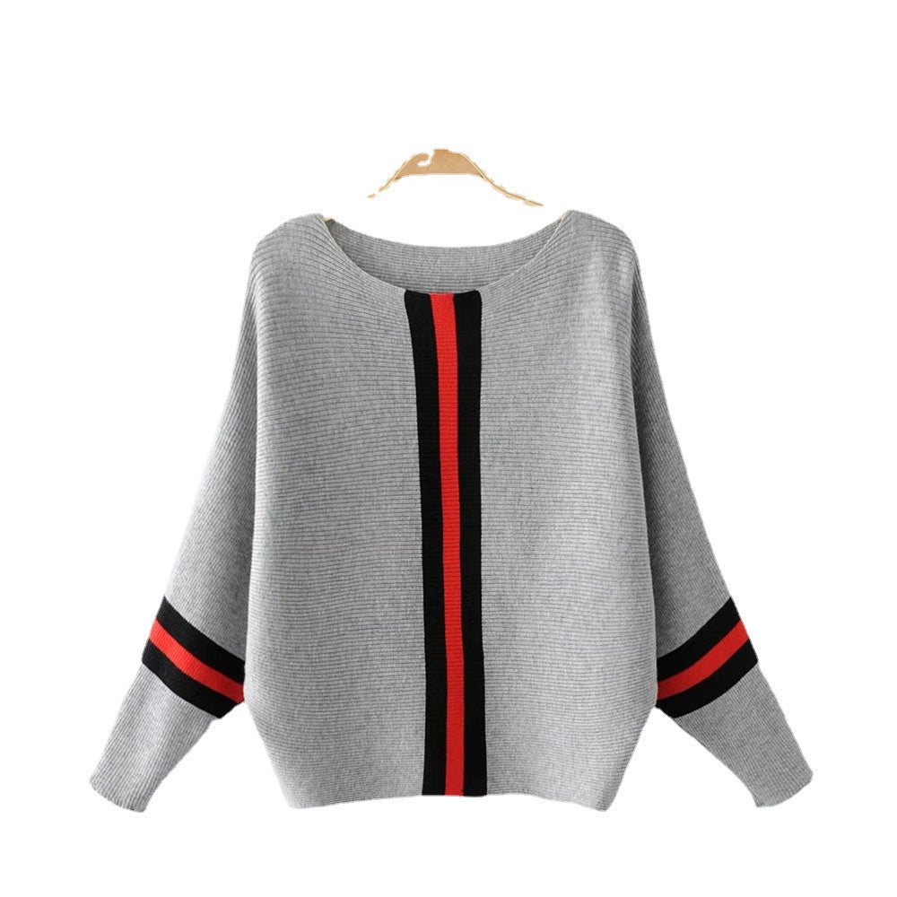 Kvindernes afslappede strikket sweater med moderne striber og løs pasform Stilla