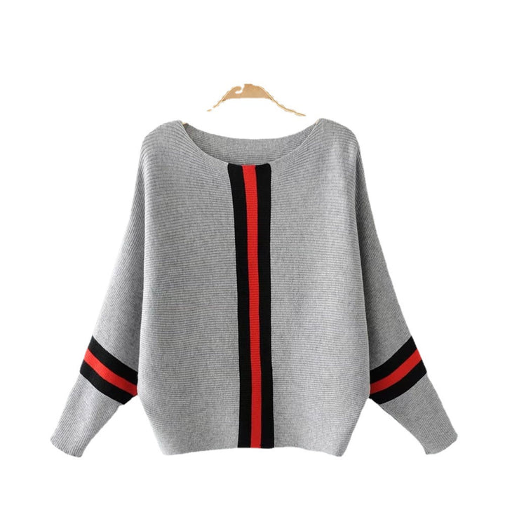 Kvindernes afslappede strikket sweater med moderne striber og løs pasform Stilla