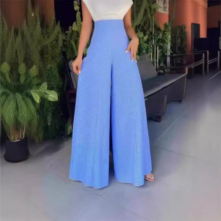 Dame Elegant Jumpsuit med dekorativ slids og bredt ben Skovae
