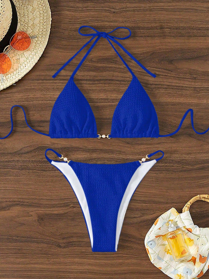 Dame triangel-bikini med moderne snøre detaljer og elegante accenter Skovae