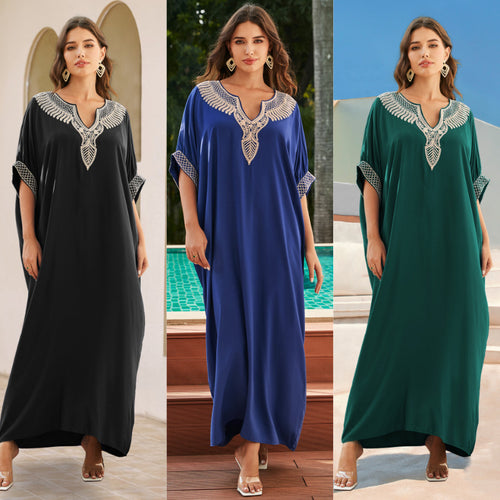Damer elegant kaftan med kunstnerisk broderedesign Stilla