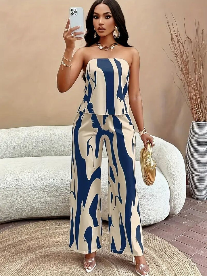 Dame mode jumpsuit med lav talje betonelse Stilla