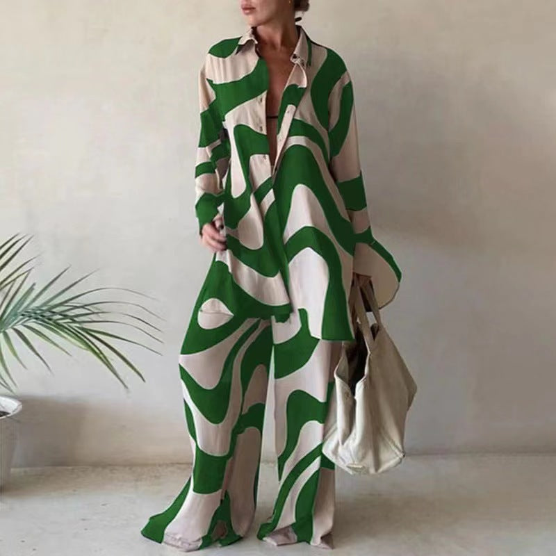 Femme Relaxed Fit Pyjama-Sæt med abstrakt mønster Stilla