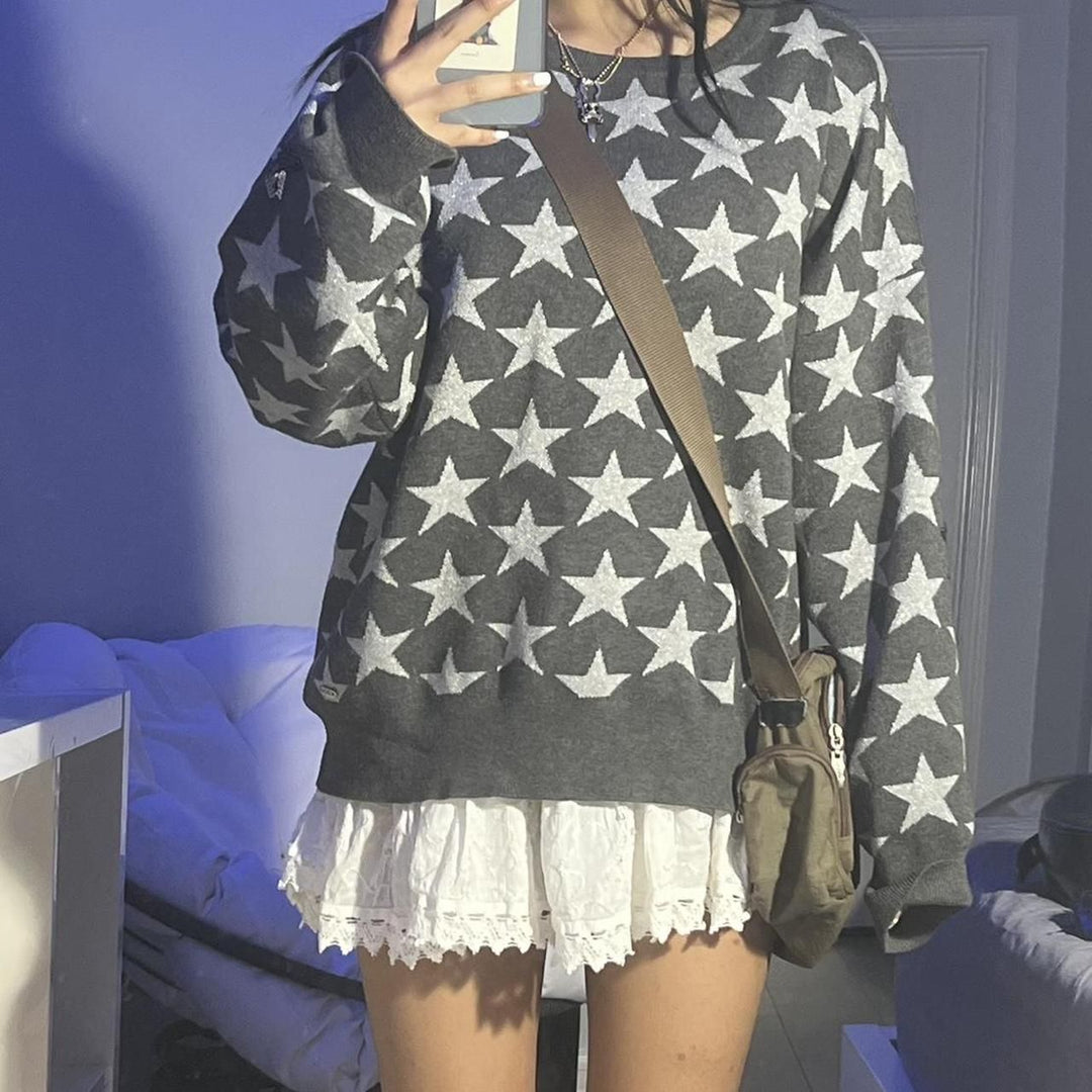 Dame Sweatshirt med stjernemotiv Stilla