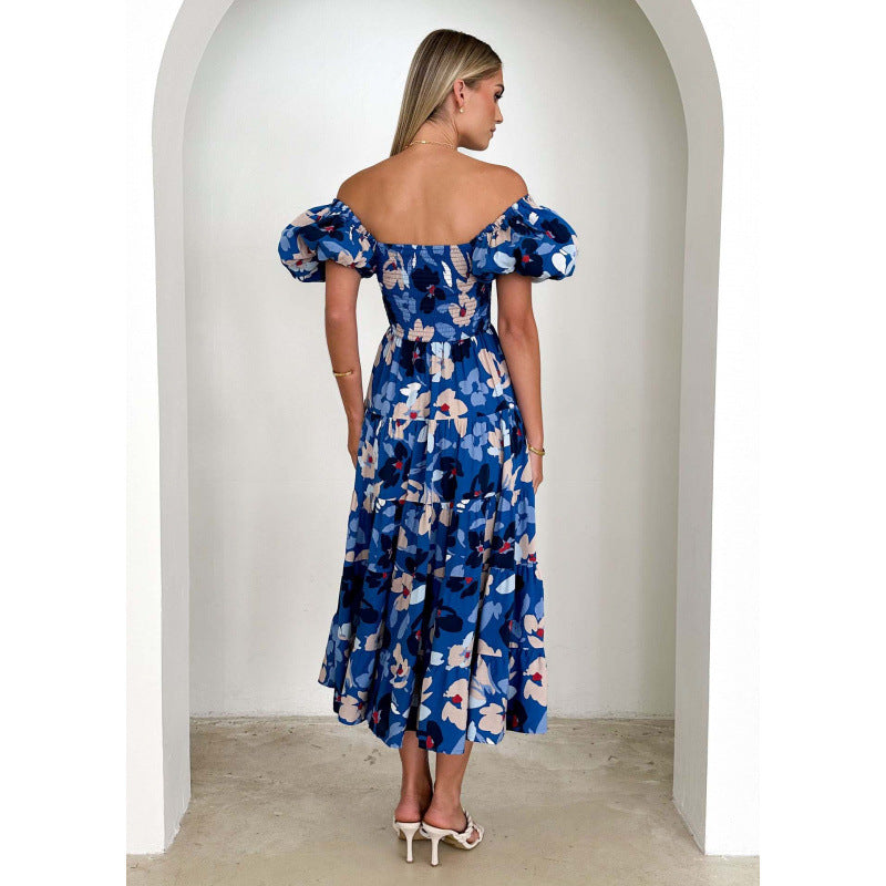 Dame Off-Shoulder Blomster Lag Maxikjole Stilla