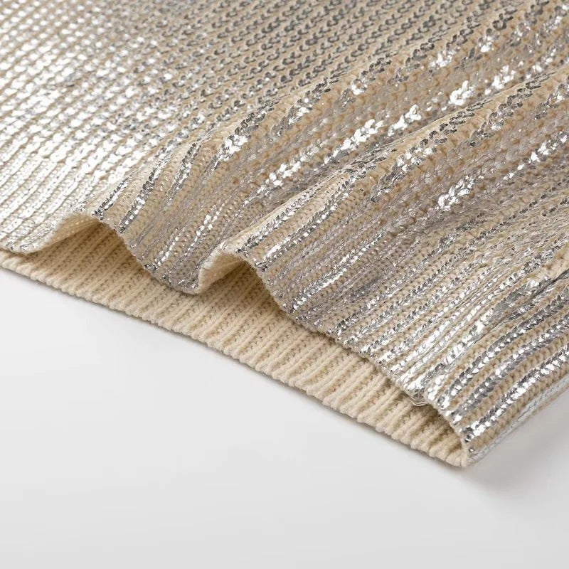 Damer Glitrende Strikket Sweater med Moderne Snit Stilla