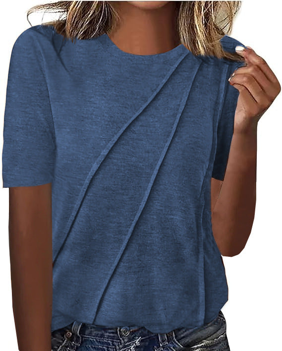 Dame T-shirt med stilfuld drapering Stilla