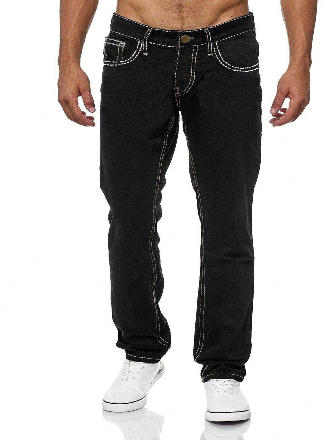 Herrer afslappede jeans i moderne brugt-look Stilla