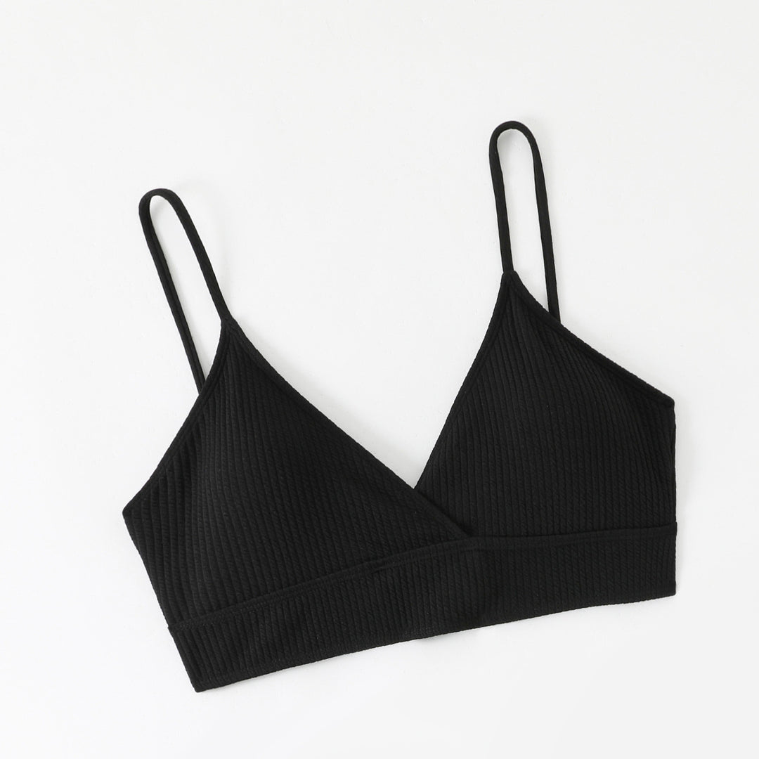 Dame Højt skåret Bikini-sæt med elegant indpakningsoberdel og moderigtige ribdesign Stilla