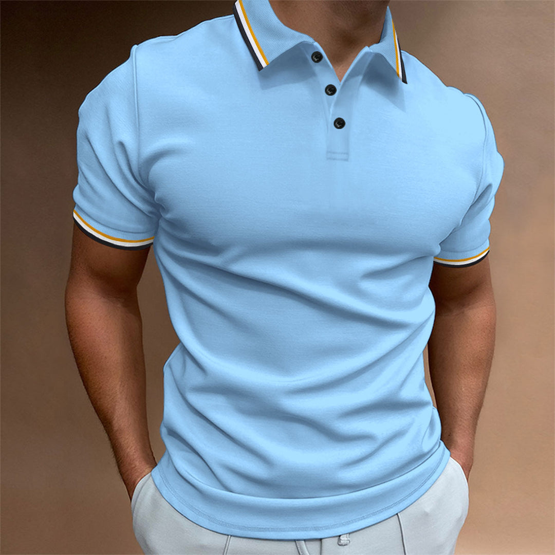 Herrer sporty polo skjorte med kontrastfarvede ærmeafslutninger Stilla