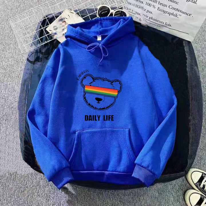 Dame hoodie med stilfuldt bjørnemotiv Skovae