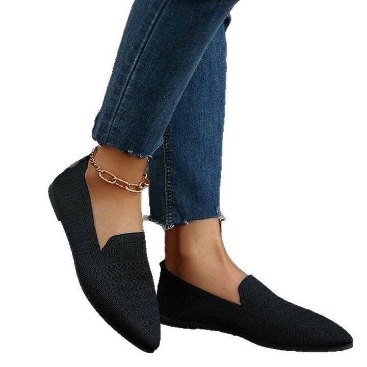 Dame mode slippers med åndbar strik-overflade Stilla