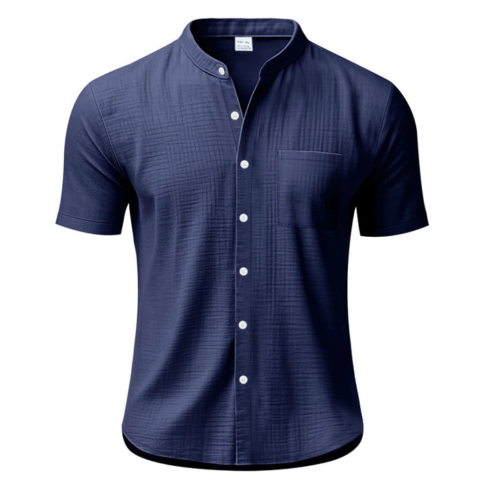 Herrer Kortærmet Henley T-shirt med struktureret design og brystlomme Stilla