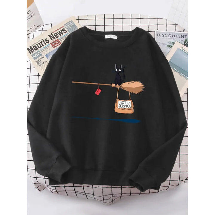 Kvinders sweatshirt med kreativ kat design Skovae