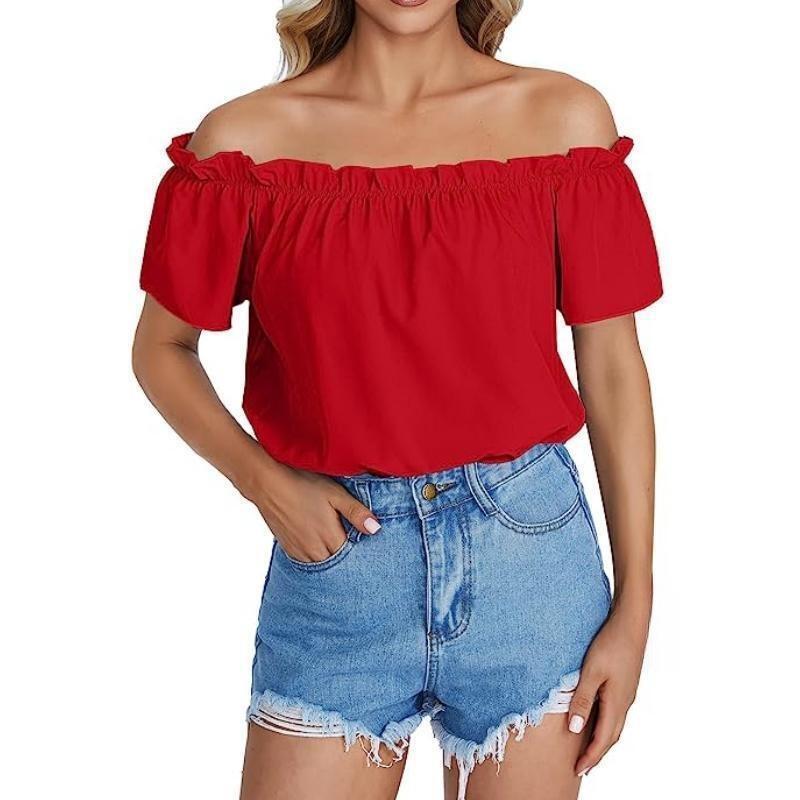 Dame Off-Shoulder Overdel med elastisk kant Stilla