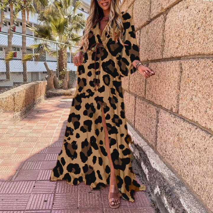 Dame Maxi-kjole med leopardmønster fra Stilla