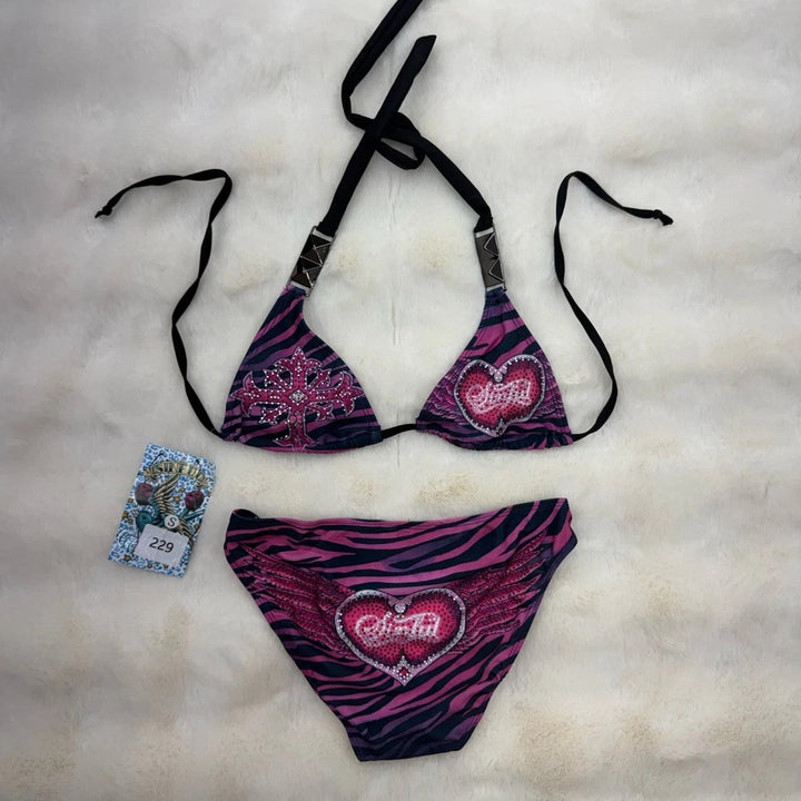 Damer Triangel-Bikini med dekorationer Skovae