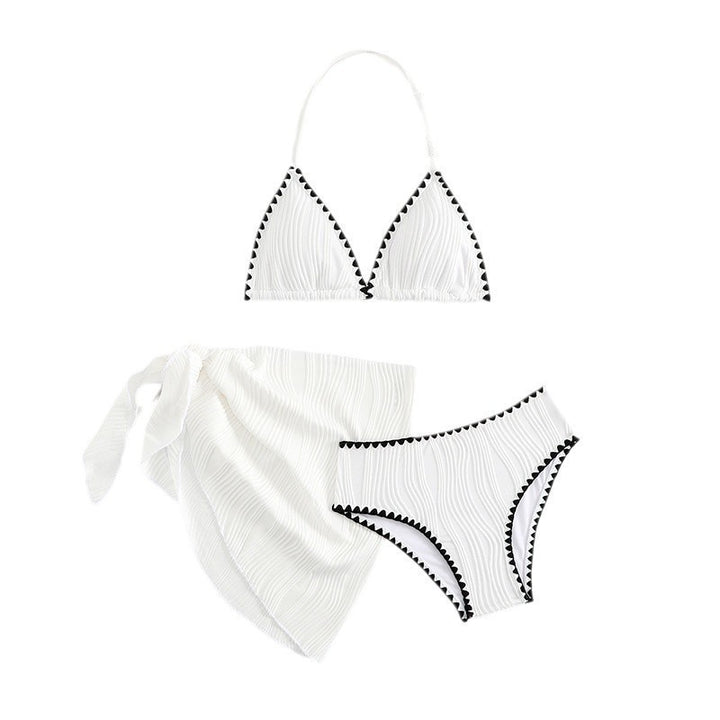 Dame Triangel-Bikini med dekorativt bånd-design og matchende omslagsskørt Stilla