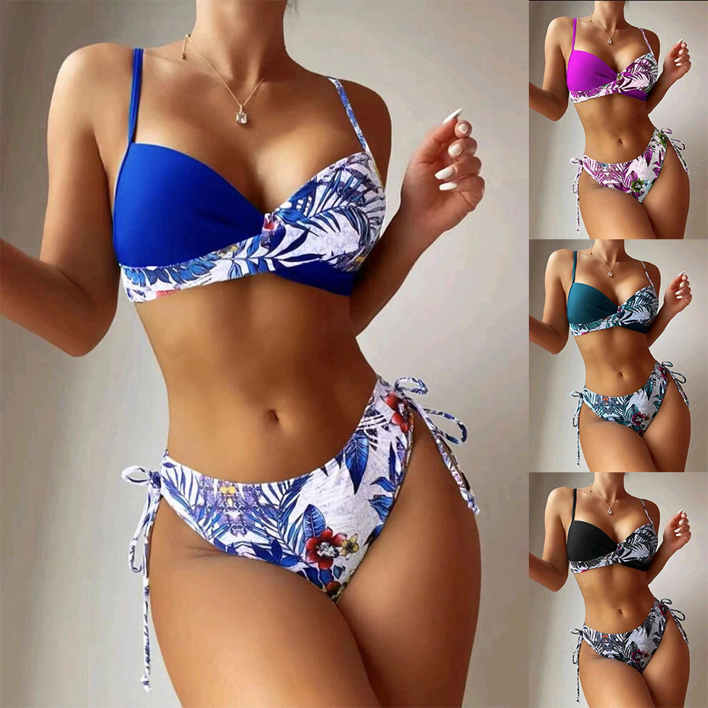Dame bikini-sæt med justerbar top og legende knudedesign Stilla