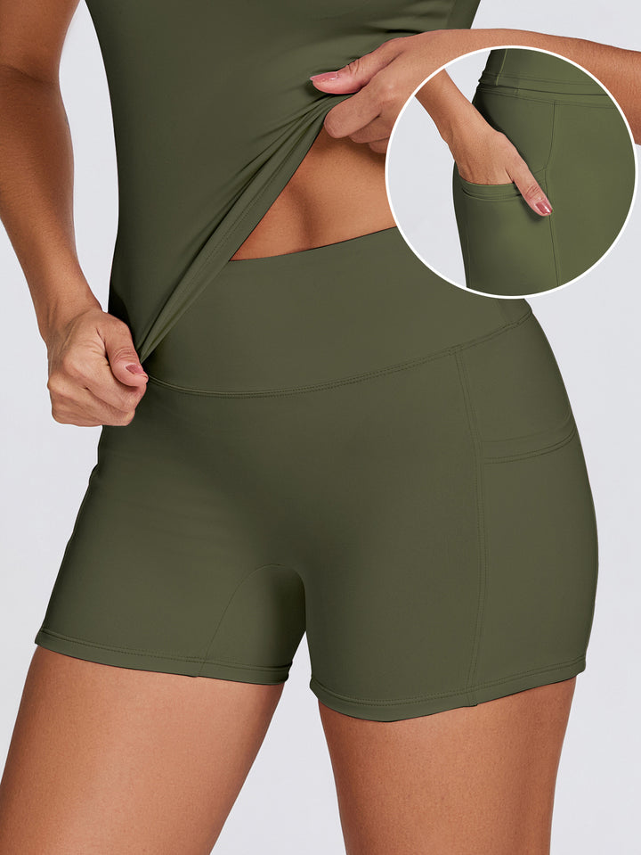 Dame Funktionelle Sportshorts med sidelommer og høj talje Skovae