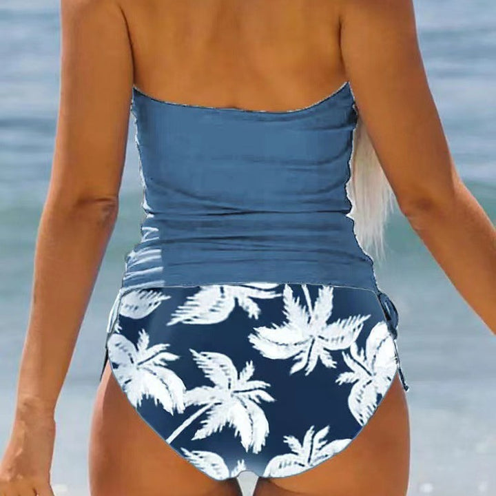 Dame trendy bikinisæt med palme-motiv Skovae