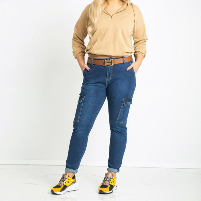 Dame Cargo Jeans med sidelommer og moderne snit Stilla