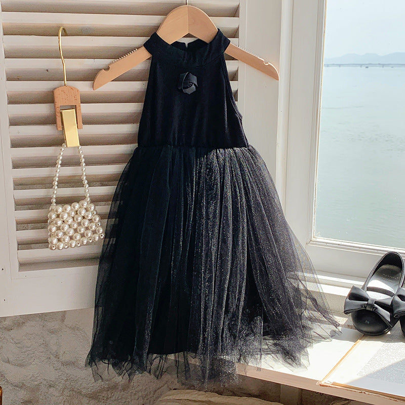 Pige Tulle A-linje Festkjole med floral accent Stilla