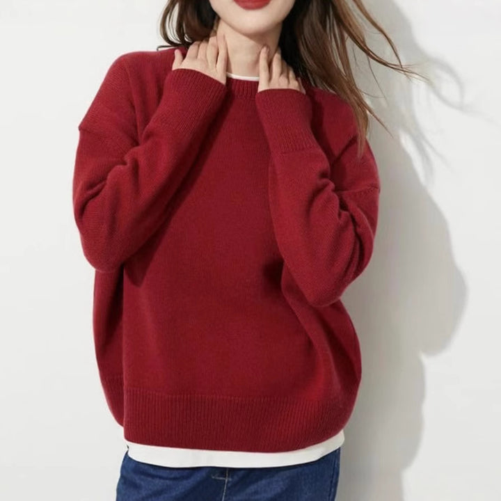 Dame behagelig oversized pullover i hyggeligt strik Stilla