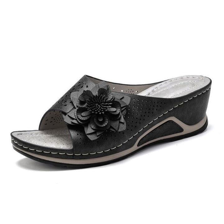 Dame elegante blomster-pantoletter med åndbart overmateriale og blødt fodseng Stilla