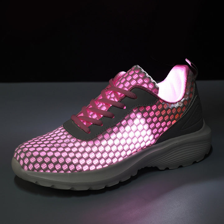 Dame nan let tre-dimensionel mesh-walking-sneakers med viskoelastisk fodseng og skridsikker profilsål Skovae