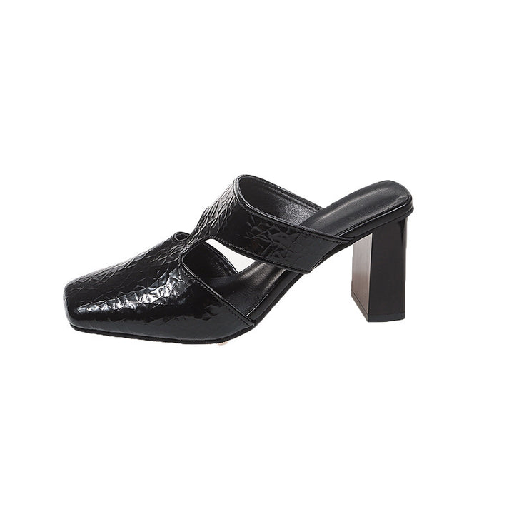 Femme Chunky Blockhæls Riemchen Mules med justerbare remme Stilla