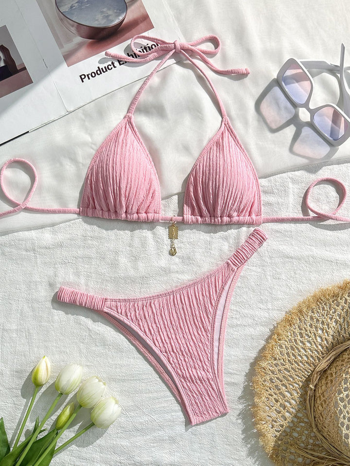 Dame Triangel-Bikini med raffinerede flæser Skovae