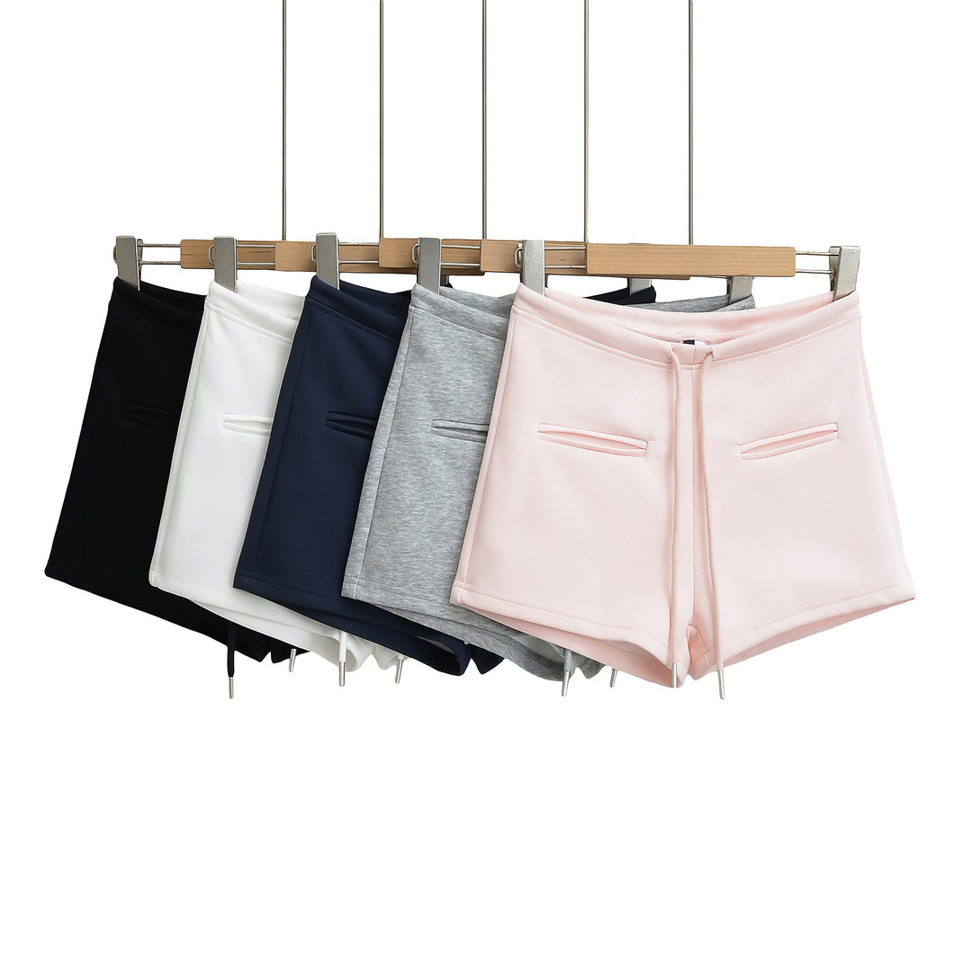Dame Sportlige Højtaljede Shorts med elastisk talje og praktiske sidelommer Stilla