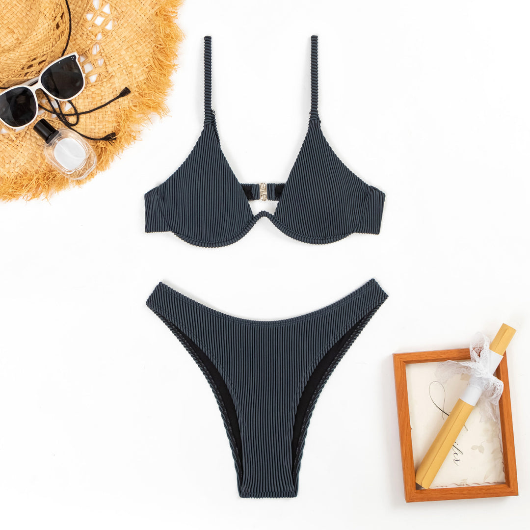 Dame bikini med høj benudskæring og sømløst design Stilla