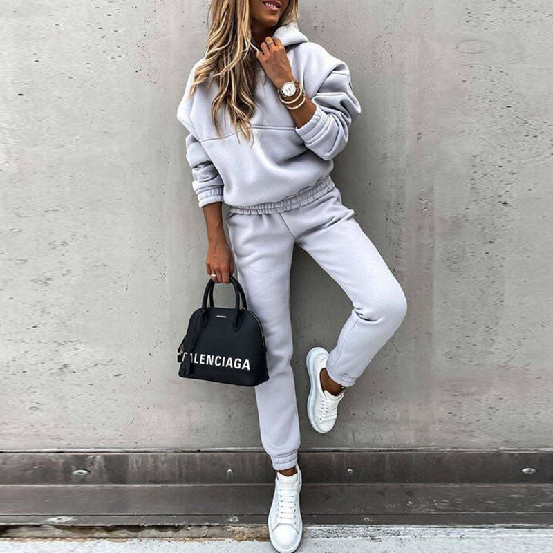 Damer behageligt sweatpants sæt med afslappet oversized overdel og elastisk talje Stilla