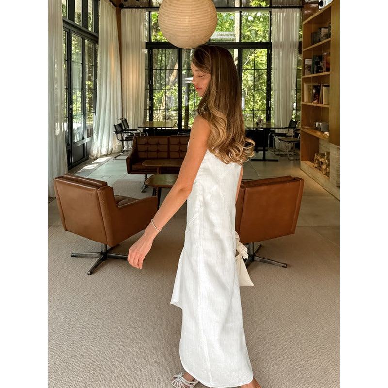 Damen Midi-Kleid mit asymmetrischem Saum und elegantem Schnitt Skovae