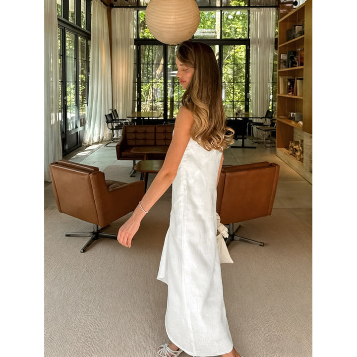 Damen Midi-Kleid mit asymmetrischem Saum und elegantem Schnitt Skovae