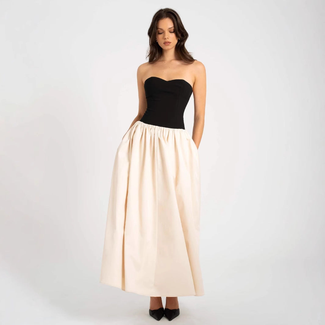 Dame Maxikjole med off-shoulder overdel og voluminøs nederdel Stilla
