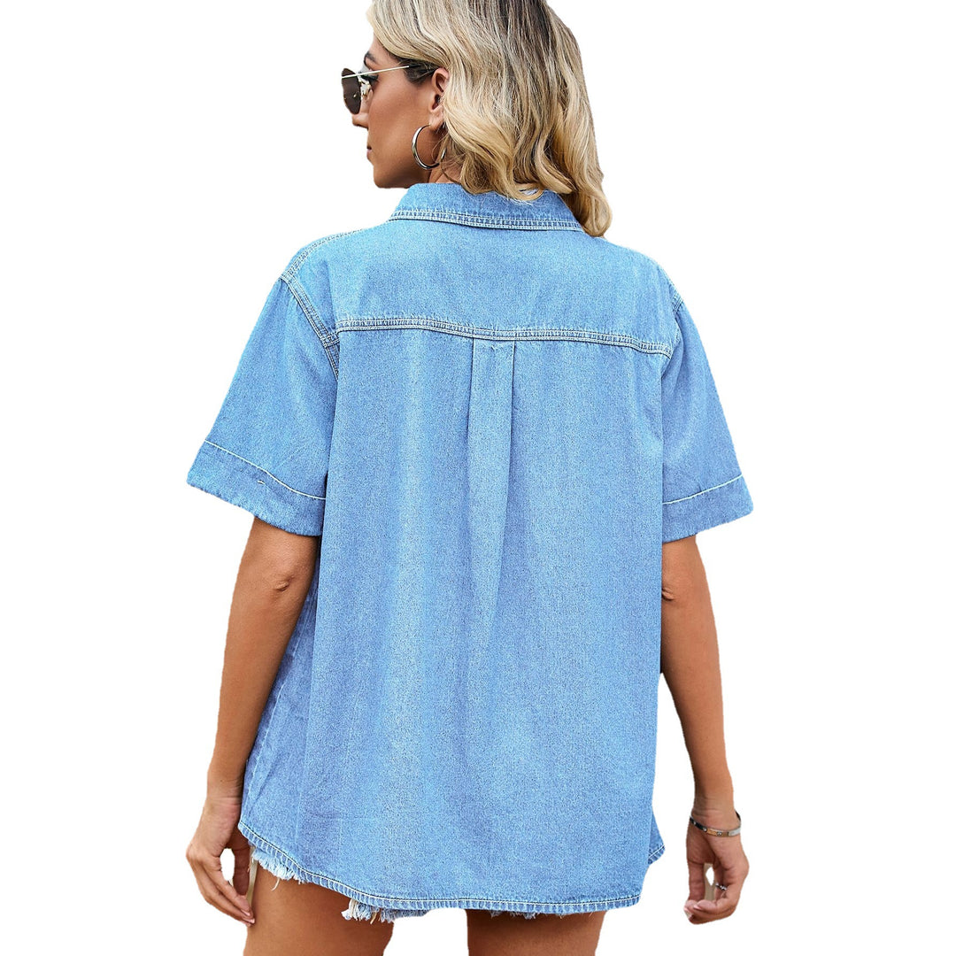 Dame Fritid Denim Skjorte Stilla