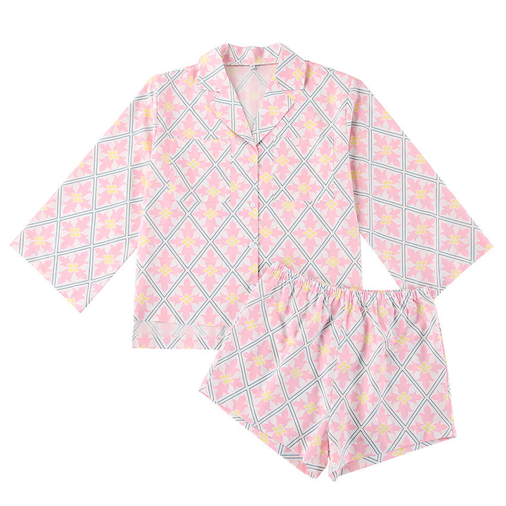 Dame fritids-pyjama-sæt med luftige ærmer og elastisk talje Stilla