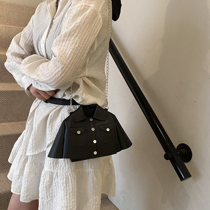 Femme Chic Fauxlæder Mini Jakke Håndtaske Stilla