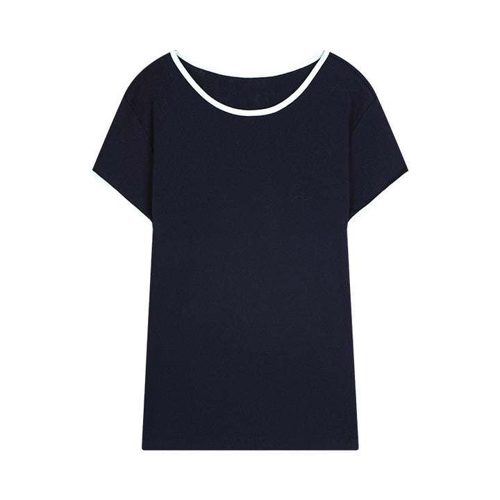 Dame afslappet oversized T-shirt med blød rund halsudskæring og fashionable detaljer Stilla