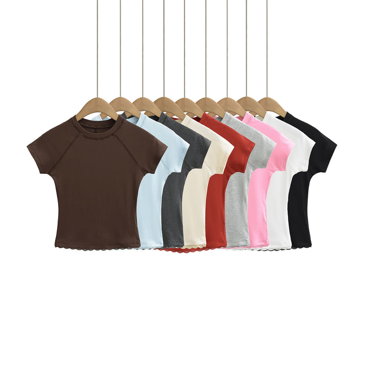 Dame Sporty T-shirt med smart bølgekant og åndbart materiale Stilla