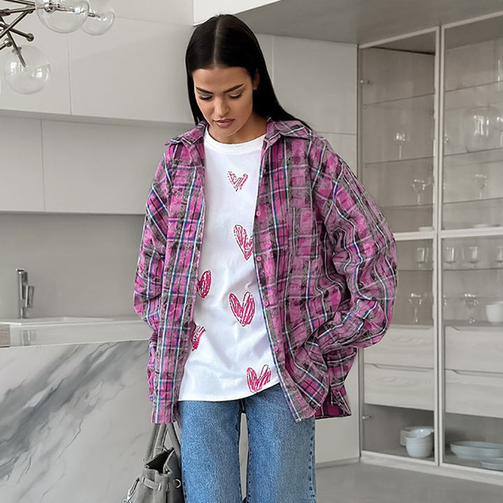 Dame Oversized Skovmandsskjorte med afslappet snit Stilla