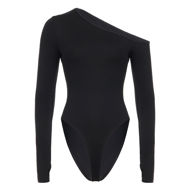 Dame Langærmet Bodysuit med smart Off-Shoulder Design og tætsiddende Silhouette Skovae