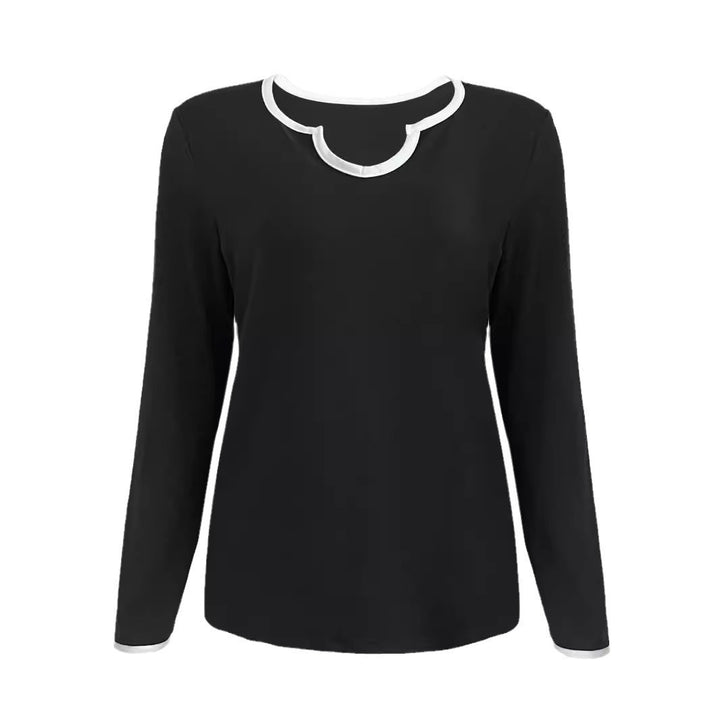 Dame fritids-loungewear-sæt med elegant V-udskæring og bredt ben Stilla