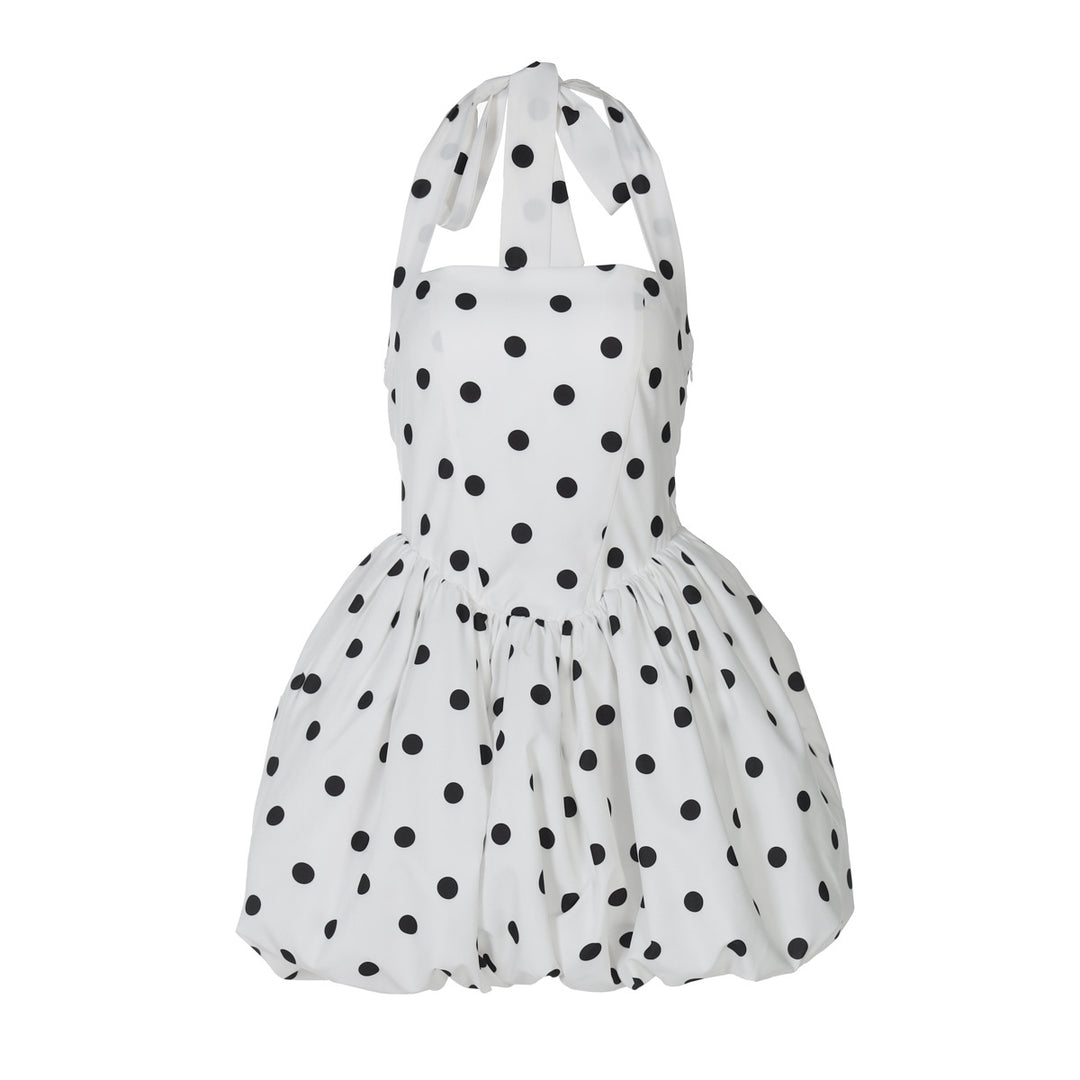 Dame Forførende Minikjole med Polka-Dot-Mønster og Casual Snit Stilla
