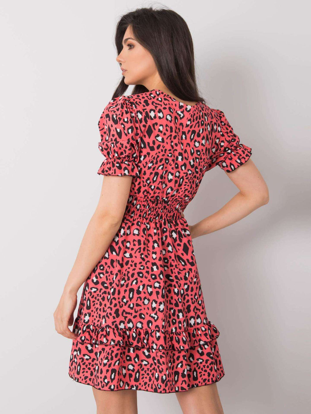 Dame Boho Chic Leopardprint Mini Kjole Stilla